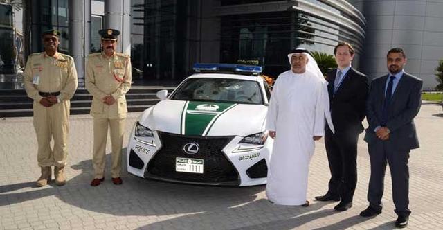 Well, we all know that the Dubai Police have the most envious performance cop cars on their force. Well if you don't what they have well, here's a brief list - the Ferrari FF, the Bugatti Veyron, the Mercedes SLS AMG, the Ferrari 458 Italia and the likes. There is a new one added to that list and it is the Lexus RC F