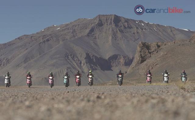 Riding a bike to the mountains is quite common these days, but what's not is when 11 divas, from across the country, decide to ride to the Himalayas, on an 110cc scooter; well, the TVS Scooty Zest to be precise.
