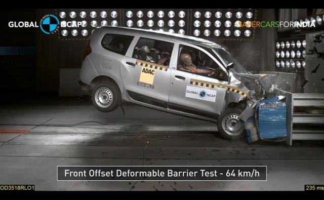 The Renault Lodgy MPV has scored a very poor zero star rating in a recently conducted crash test by the Global NCAP. The crash test is a part of Global NCAP's 'Safer Cars For India Campaign,' in which the Lodgy scored zero stars for adult occupant protection, and an average two-star rating for child safety in the rear seat.