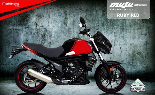 Mahindra Two-wheelers had previously released the first image of the upcoming BS6 Mojo 300 ABS motorcycle ahead of its launch. The image gave a clear look at the Garnet Black colour option of the bike. Now, the company has released two new paint themes that will be offered on the BS6-complaint Mahindra Mojo. Apart from the Garnet Black shade, the motorcycle will also be seen in two other colour options - Ruby Red & Black Pearl. When launched, the Mojo 300 ABS will compete against the new Bajaj Dominar 250.