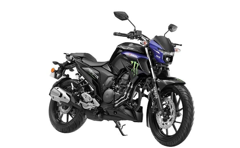 The Yamaha FZ25 MotoGP Edition brings the Monster Energy and MotoGP inspired branding to the quarter-litre offering, at a premium of about Rs. 2,000 over the standard model.
