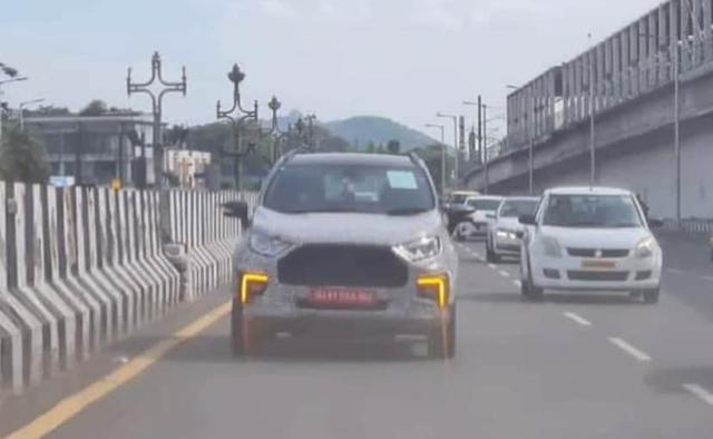 The upcoming Ford EcoSport Facelift has been spotted testing in India again, and this time around we get a much closer look at its new front section.