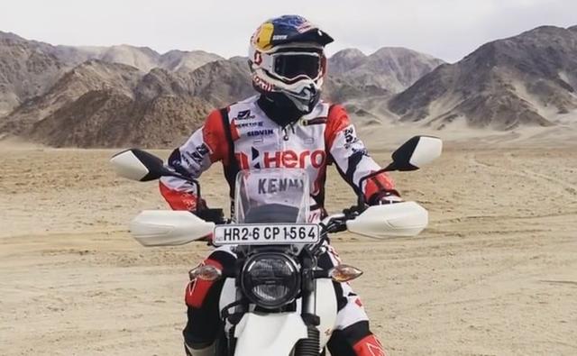 ce rally riders CS Santosh and his teammate Joaquim Rodrigues, popularly known as J-Rod, are in Leh, Ladakh, seemingly testing the newly launched Hero Xpulse 200 4V.