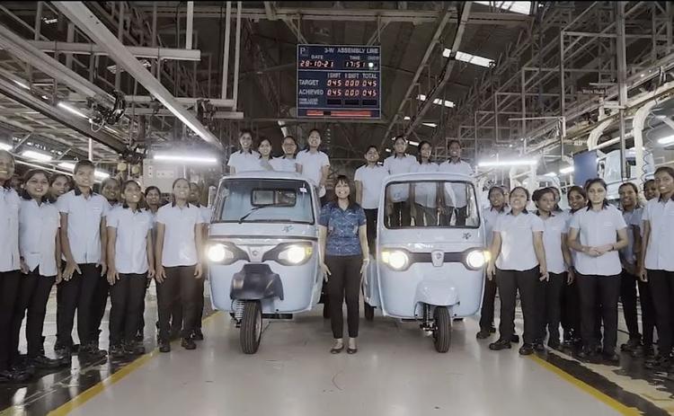 The female employees working on the assembly line of the Ape Electrik range have been inducted from various technical institutes located in and around Baramati. They will build electric three-wheelers like - Ape E-City and Ape E-Xtra,