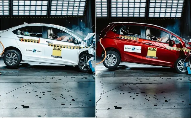 The previous generation Honda City sedan still sells in India, along with the same vintage Jazz premium hatchback. Base variants of both have been tested in frontal offset crash tests by Global NCAP.