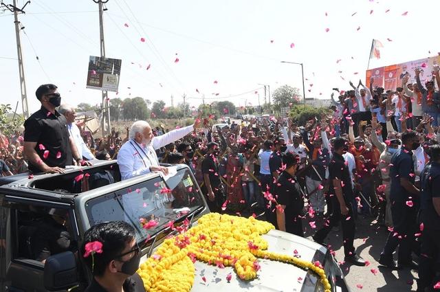 Prime Minister Narendra Modi was seen travelling in an open-top model of the new-gen Mahindra Thar, during the his recent political rally in Gujarat.