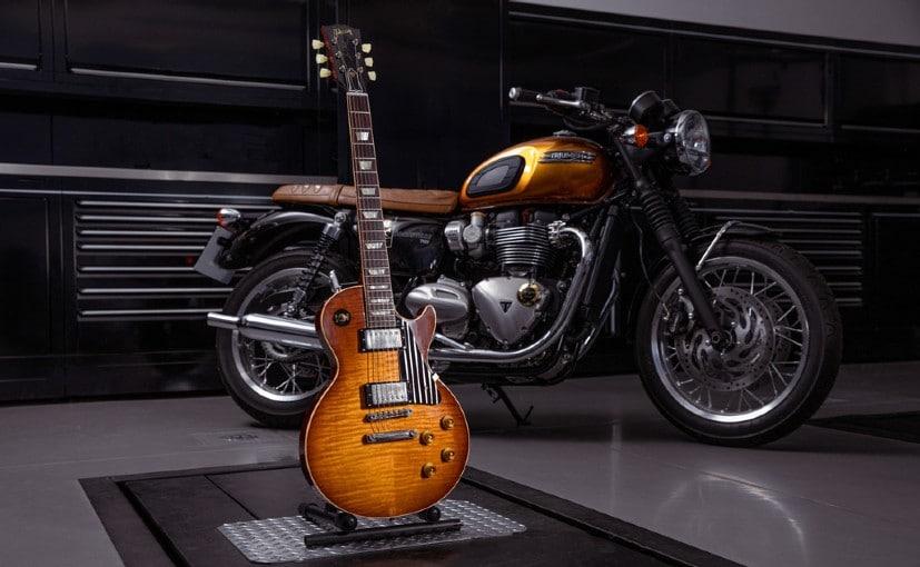 The Triumph Bonneville T120 '1959 Legends Custom Edition', is a one-off motorcycle accompanied by a replica of the 1959 Les Paul Standard Reissue, regarded as the ultimate Gibson classic and 'holy-grail' of guitars.