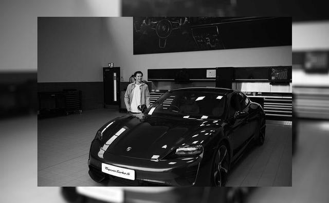 Spider-Man star Tom Holland recently announced going "electric" with the new Porsche Taycan Turbo S, sharing the monochrome image on his Instagram handle.