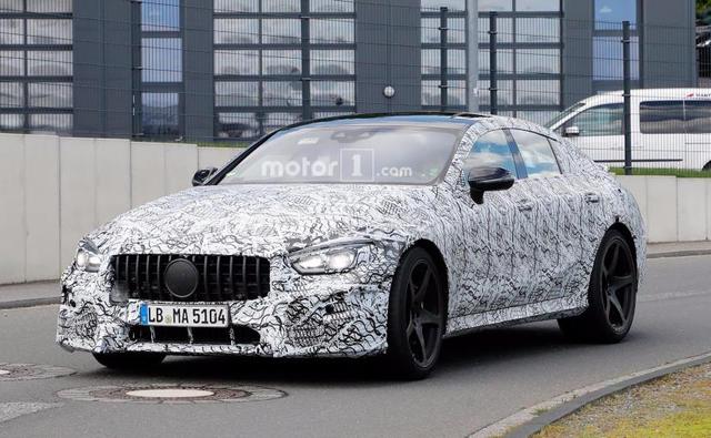 A near-production version of the Mercedes-AMG GT sedan  a.k.a. GT4 has been spotted testing. The car was seen with production ready parts and will be unveiled early next year at the Detroit Auto Show 2018.