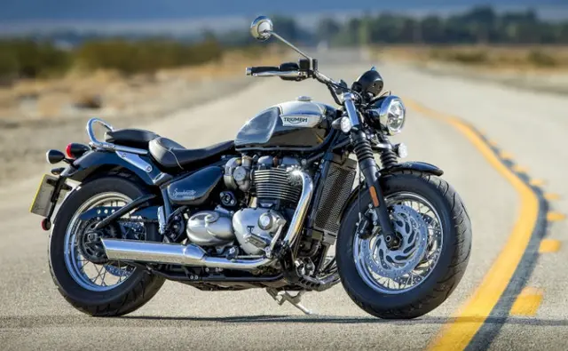 The Triumph Bonneville Speedmaster will be the least expensive cruiser from Triumph Motorcycles. It extends Triumph's modern classic family with a cruise, and is based on the Triumph Bonneville Bobber.