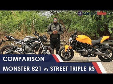 Ducati Monster 821 Vs Triumph Street Triple RS Comparison Review