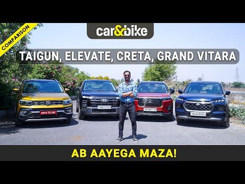 Mega Comparison : Elevate, Creta, Taigun & Grand Vitara Ka Muqabla | car&bike