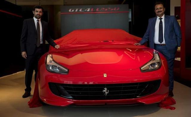 Mr Aurelian Sauvard And Mr Sharad Kachalia With The Ferrari Gtc4lusso