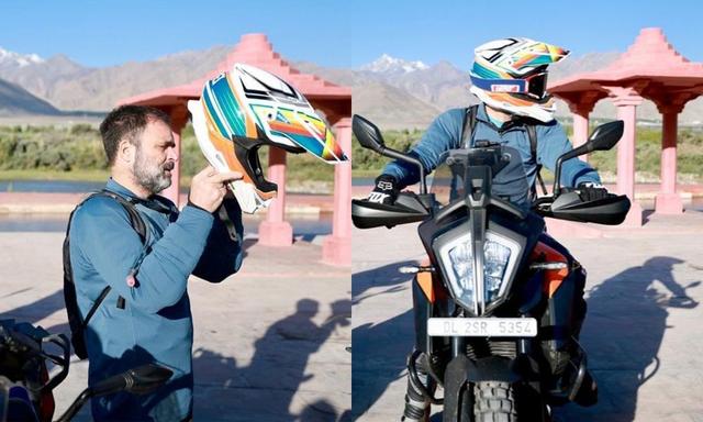 Rahul Gandhi Sets Off On KTM 390 Adventure For Ladakh Bike Trip