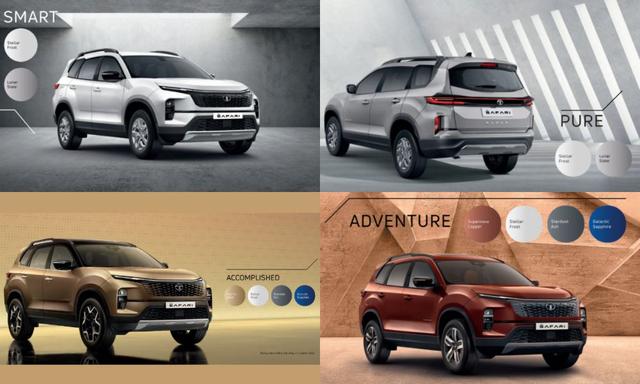 The 2023 Tata Safari is broadly available in 4 trim levels (personas): Smart, Pure, Adventure, and Accomplished