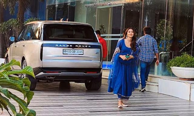Pooja was spotted with her new Range Rover SUV in Mumbai