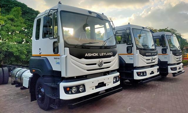 The LNG truck is based on Ashok Leyland's modular AVTR series and is powered by a six-cylinder engine