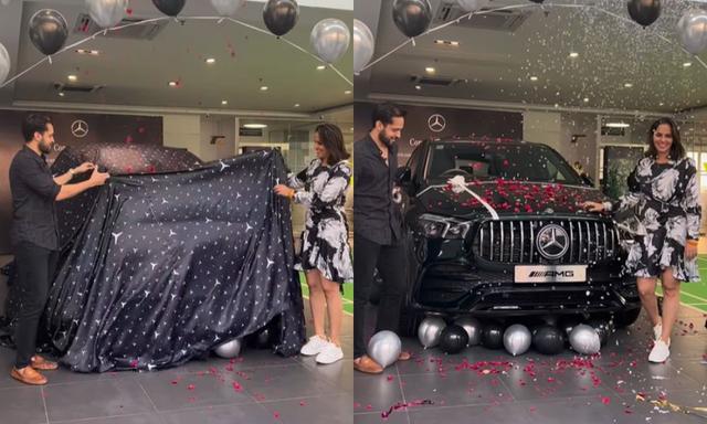Saina Nehwal shared images of her new car on social media as she took delivery of the Coupe SUV, finished in an obsidian black shade.
