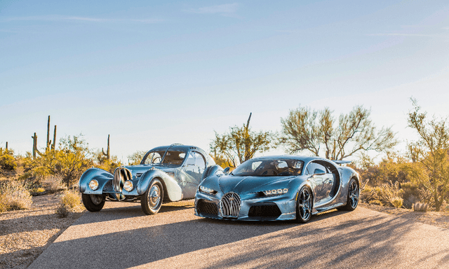 The one-off creation is mechanically identical to the standard Chiron Super Sport but features elements inspired by the Type 57 SC Atlantic such as the  bespoke paint finish and chrome grille.