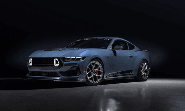 2024 Ford Mustang RTR Spec 2 features a 5.0-liter V8 engine, redesigned grille with LED accent lights, RTR Tactical Performance suspension, and a signature touch from Vaughn Gittin Jr