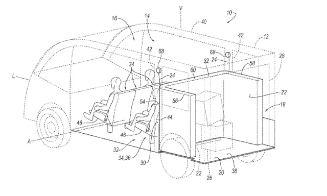 Ford Patents C-Shaped Floor-Mounted Airbag
