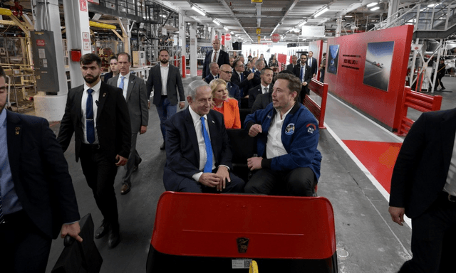 The Prime Minister took a tour of Tesla's factory, also taking a drive in a Tesla Model X