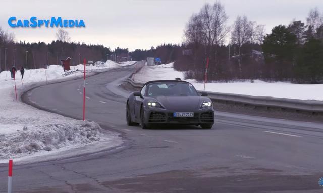 2025 Porsche Boxster Electric Spied Testing In The Arctic