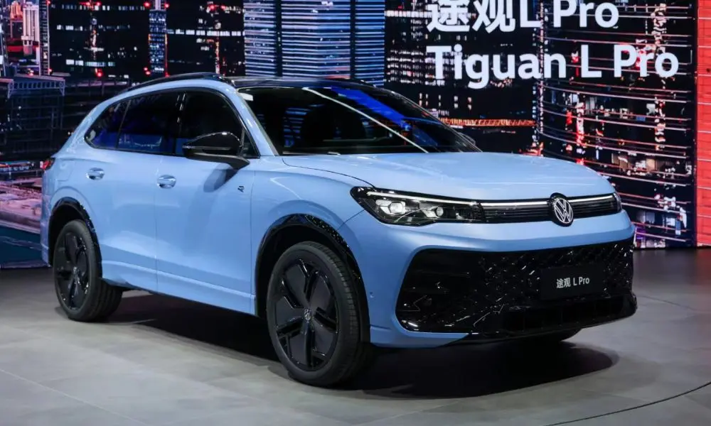 The long-wheelbase derivative of the new-gen Tiguan has been badged the Tiguan L Pro for the Chinese market.