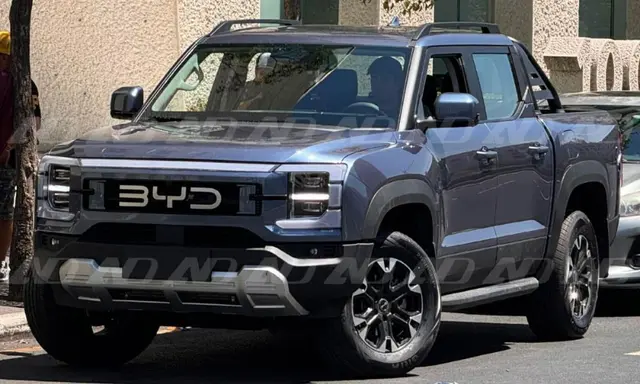 The BYD Pickup Truck was spied undisguised on a flatbed truck in Mexico.  