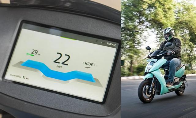The Ather 450X offers two regenerative options on the digital console: Active and Braking regen