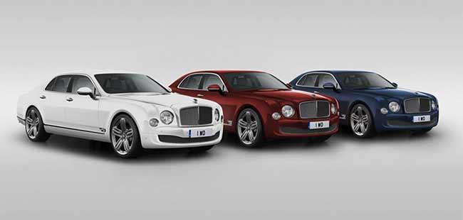 Bentley has introduced the Mulsanne 95 limited edition in celebration of their 95th anniversary. The Mulsanne 95 comes equipped with a dark "Flying B" hood ornament and 21-inch alloy wheels.