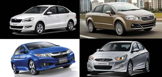 Comparison: Honda City vs Hyundai Verna vs Skoda Rapid vs Fiat Linea