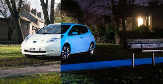 Nissan Puts Glow-in-the-Dark Paint on the All-Electric Leaf