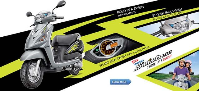 Looks like Suzuki is on a revamping spree - at least for its scooters. Recently the company added new colours and features on the Let's scooter, and now it is the Swish 125's turn - the scooter has also received some additional features. Also, the Swish 125 is now priced at Rs. 57,529 (on-road, Delhi)