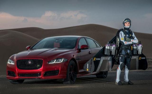Jaguar XJR vs Flying-Human 'Jetman'; the Ultimate Desert Drag Race