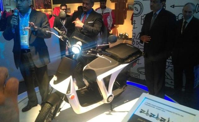 Mahindra today showcased the GenZe 2.0 electric scooter at the 2016 Auto Expo that was launched in the US last month.