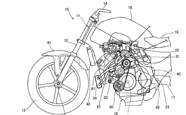 Honda may be quietly working on a supercharged engine, as latest patent images seem to indicate. From the images, the supercharger is located on the left side of the engine, and this supercharged engine will likely power several new motorcycles in the pipeline. There's been no news on what development stage the engine is in, but the engine idea in the patent drawings is reportedly for future models, ranging from smaller middleweights to even a superbike. There's been no official word from Honda on this yet.