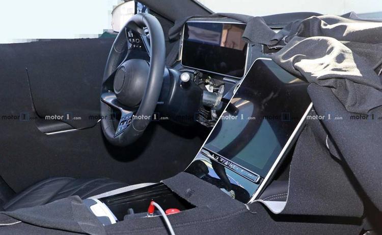 The enormous touchscreen will likely control the majority of functions of the flagship sedan as no physical button is seen in the cabin. There is just a single strip of touch-sensitive button beneath the screen.