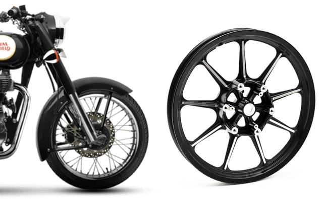 Chennai-based motorcycle maker, Royal Enfield has added alloy wheels as an optional accessory for the Classic and Thunderbird range of motorcycles. The alloy wheels are priced at Rs. 10,000 for a pair (excluding installation charges) and can be purchased at any of the brand's 800+ dealerships across the country. The black with chrome finished nine-spoke alloy wheels are the same ones that are already offered on the Thunderbird X series, and will seamlessly integrate with the original tyres, tubes and brakes, replacing the stock spoked wheels that are offered with all Royal Enfield offerings.