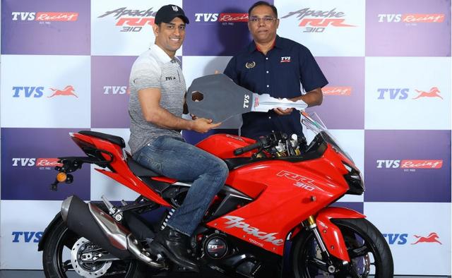 Cricketer MS Dhoni Brings Home The 2019 TVS Apache RR 310