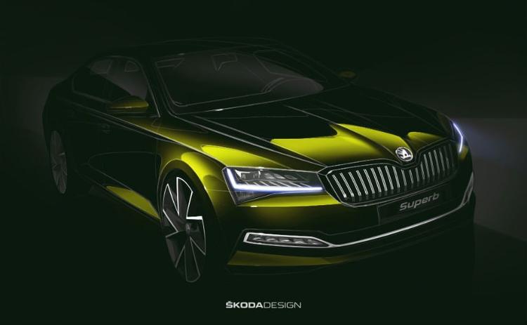Skoda Superb Facelift Teased In New Design Sketches