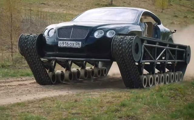 Russian car builders, AcademeG, have converted a Bentley Continental GT into an Ultratank by replacing the wheels with a custom set of heavy duty tracks.