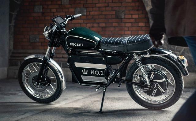 Swedish electric manufacturer displays retro-styled electric motorcycle.
