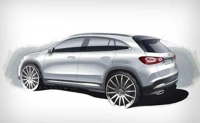 The sketch shows us the profile and partly the rear of the SUV which still has the GLA design elements intact, but looks a dash more modern and angular.