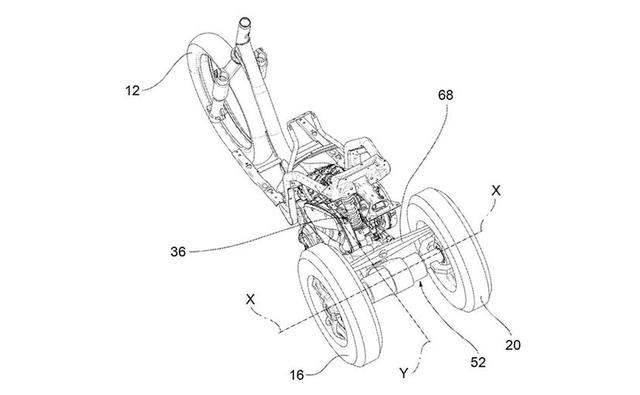 New patents from Piaggion suggest that the Italian brand is working on the developments of a leaning three-wheeler, but with dual rear wheels.