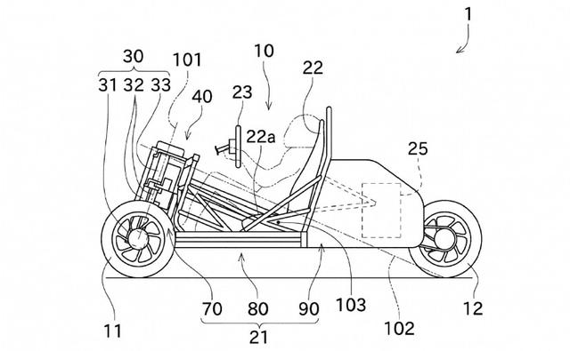 Latest patent designs show a three-wheeled vehicle that could rival the Can Am Spyder and the Polaris Slingshot.