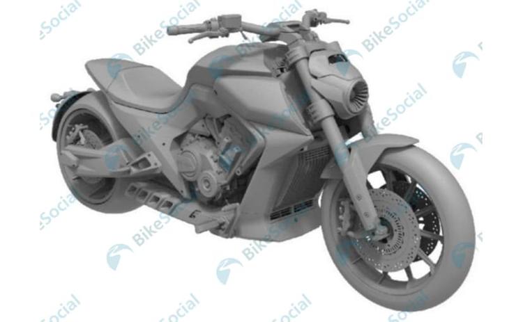 The design of the bike looks somewhat inspired by the Ducati XDiavel, but the Chinese power cruiser will come with an inline four-cylinder engine.