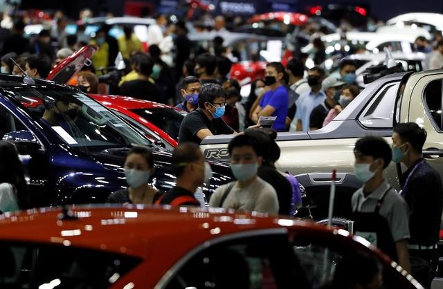 Thailand opened its twice-postponed annual auto show to the public on Wednesday in the country's first large-scale event since coronavirus restrictions eased, with nearly all attendees wearing masks and face shields. Thailand is a major regional car production hub and its previous motor shows booked over a million people in attendance.