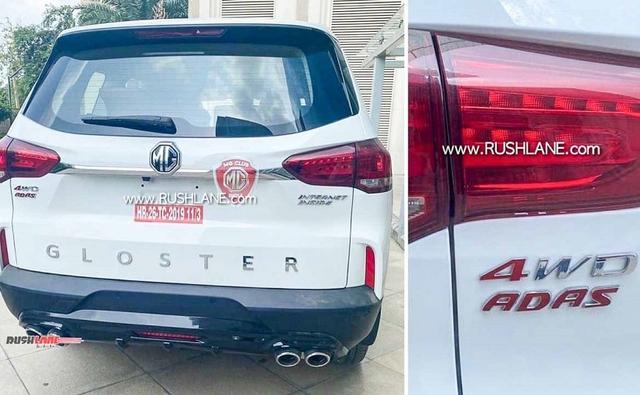 The upcoming MG Gloster full-size SUV will be launched in India during the festive season. The production-spec version of the SUV has been spied with four-wheel drive and 'ADAS' badging.
