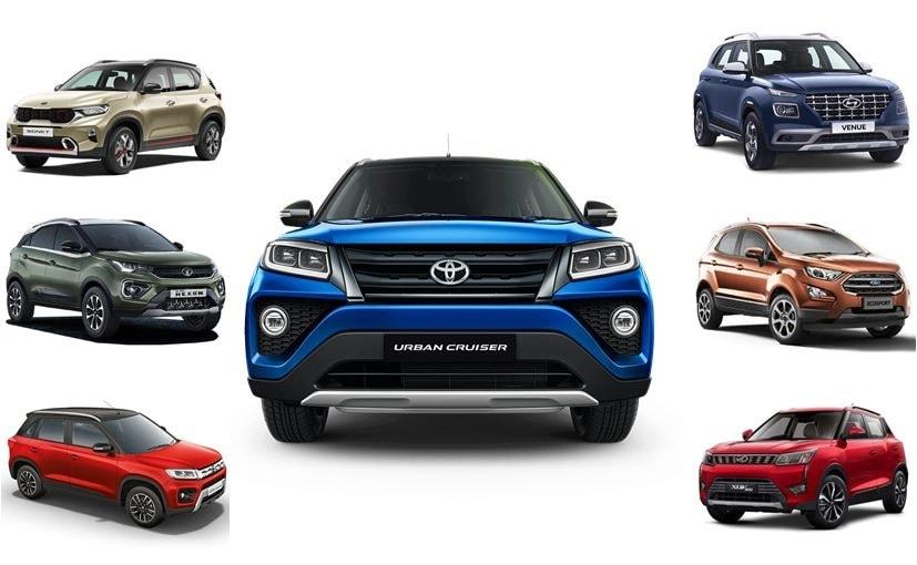 Toyota Urban Cruiser vs Kia Sonet vs Hyundai Venue vs Maruti Suzuki Vitara Brezza vs Tata Nexon vs Mahindra XUV300 vs Ford EcoSport: Price Comparison